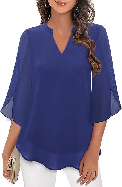 Nabalu Arielle | Women’s V-Neck Flutter Sleeve Relaxed Blouse