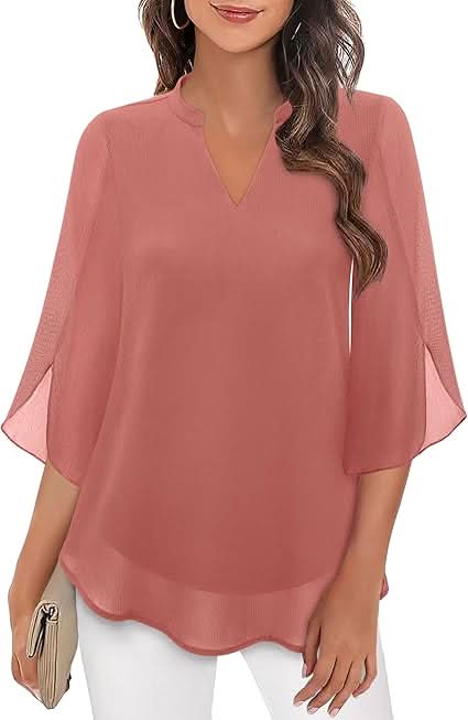 Nabalu Arielle | Women’s V-Neck Flutter Sleeve Relaxed Blouse