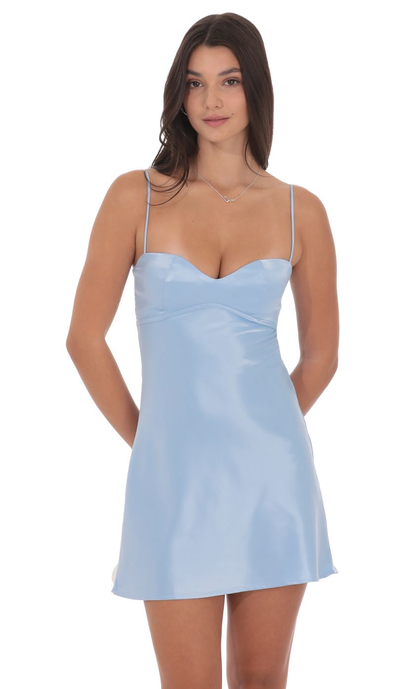 Lucy In The Sky Satin Sweetheart Neck Dress