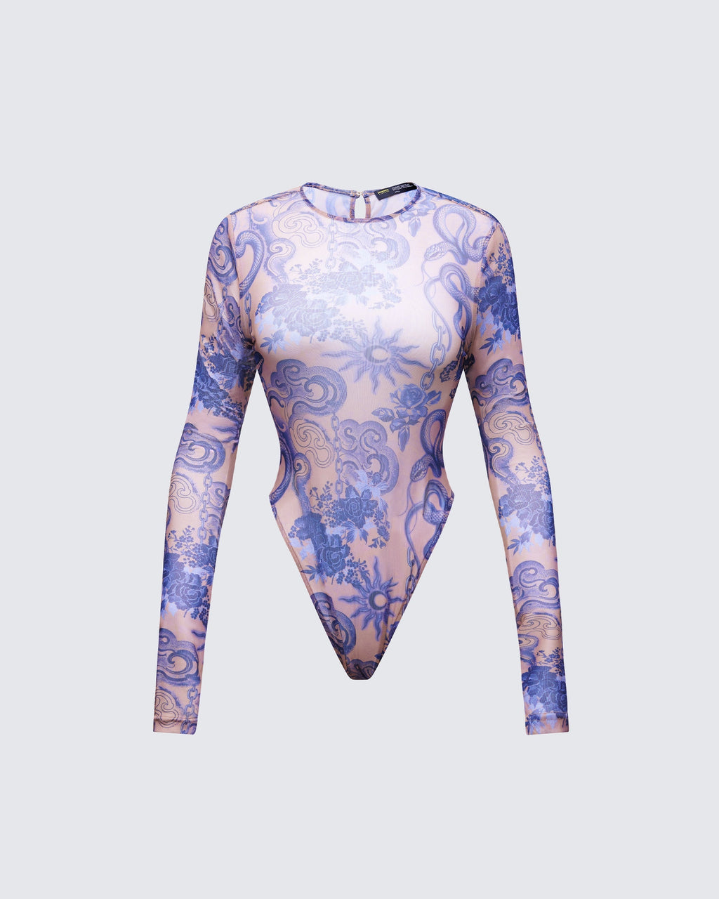 Finesse Thorne Multi Mesh Tattoo Printed Bodysuit