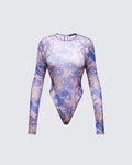 Finesse Thorne Multi Mesh Tattoo Printed Bodysuit