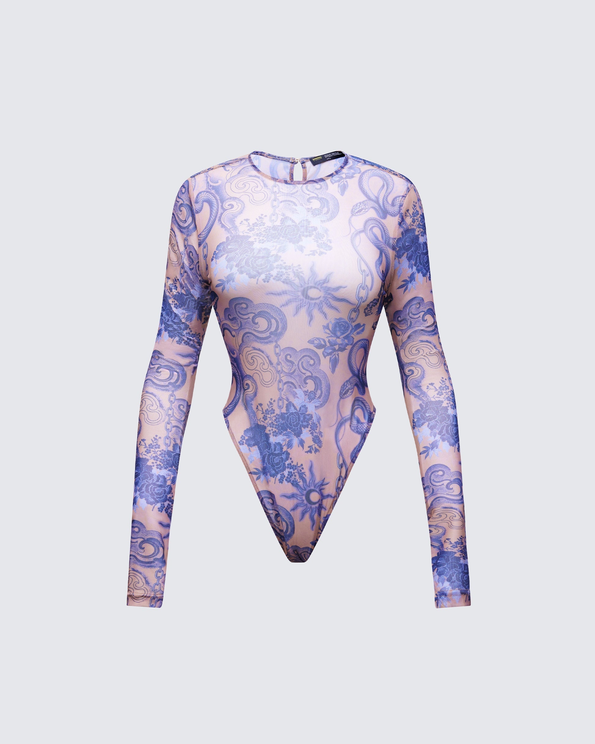 Finesse Thorne Multi Mesh Tattoo Printed Bodysuit