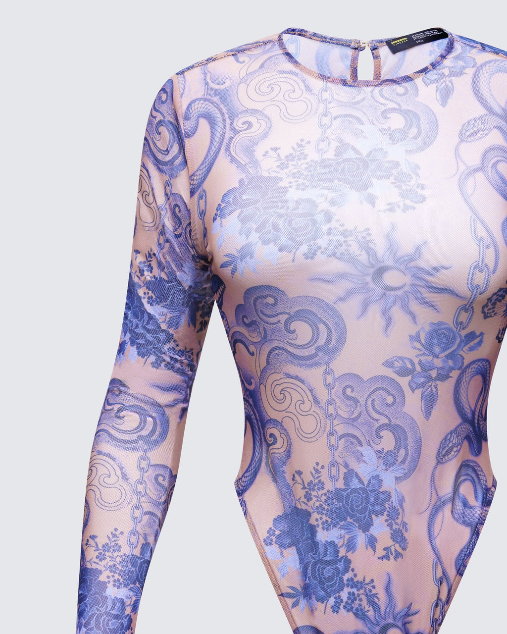 Finesse Thorne Multi Mesh Tattoo Printed Bodysuit