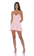 Lucy In The Sky Lace Bust Fit and Flare Dress in Pink