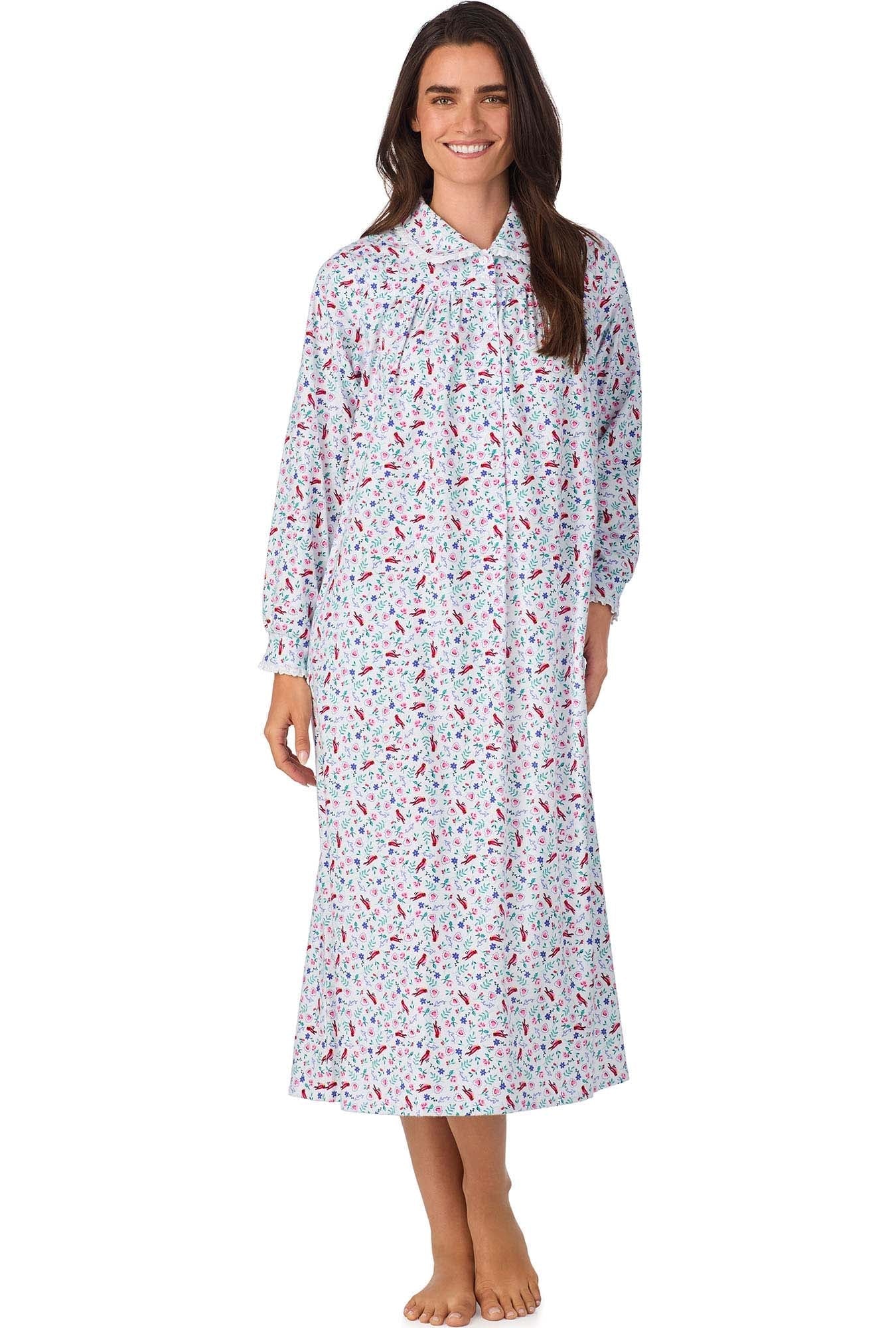 Lanz of Salzburg Women's New Cardinal Peter Pan Flannel Gown