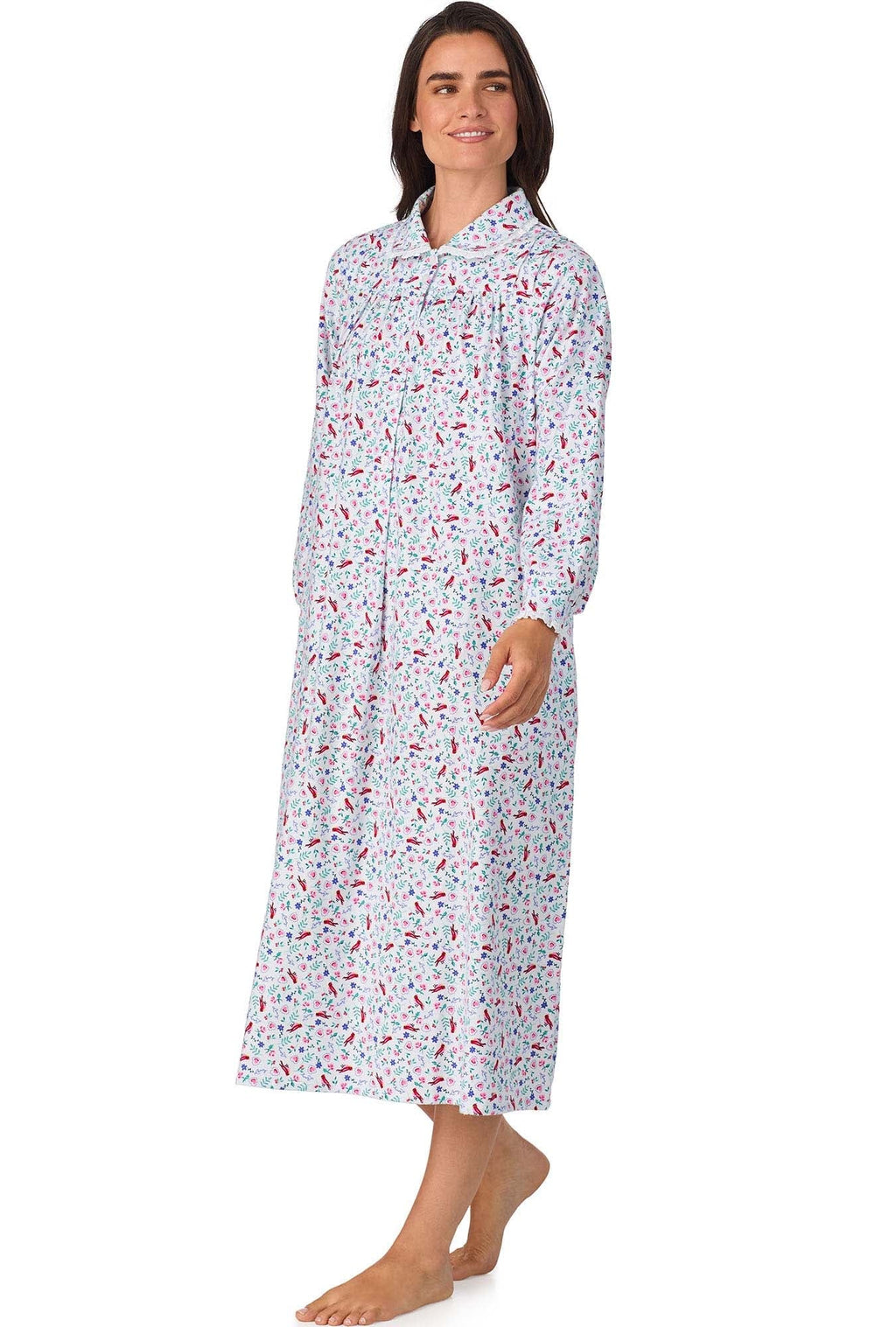 Lanz of Salzburg Women's New Cardinal Peter Pan Flannel Gown