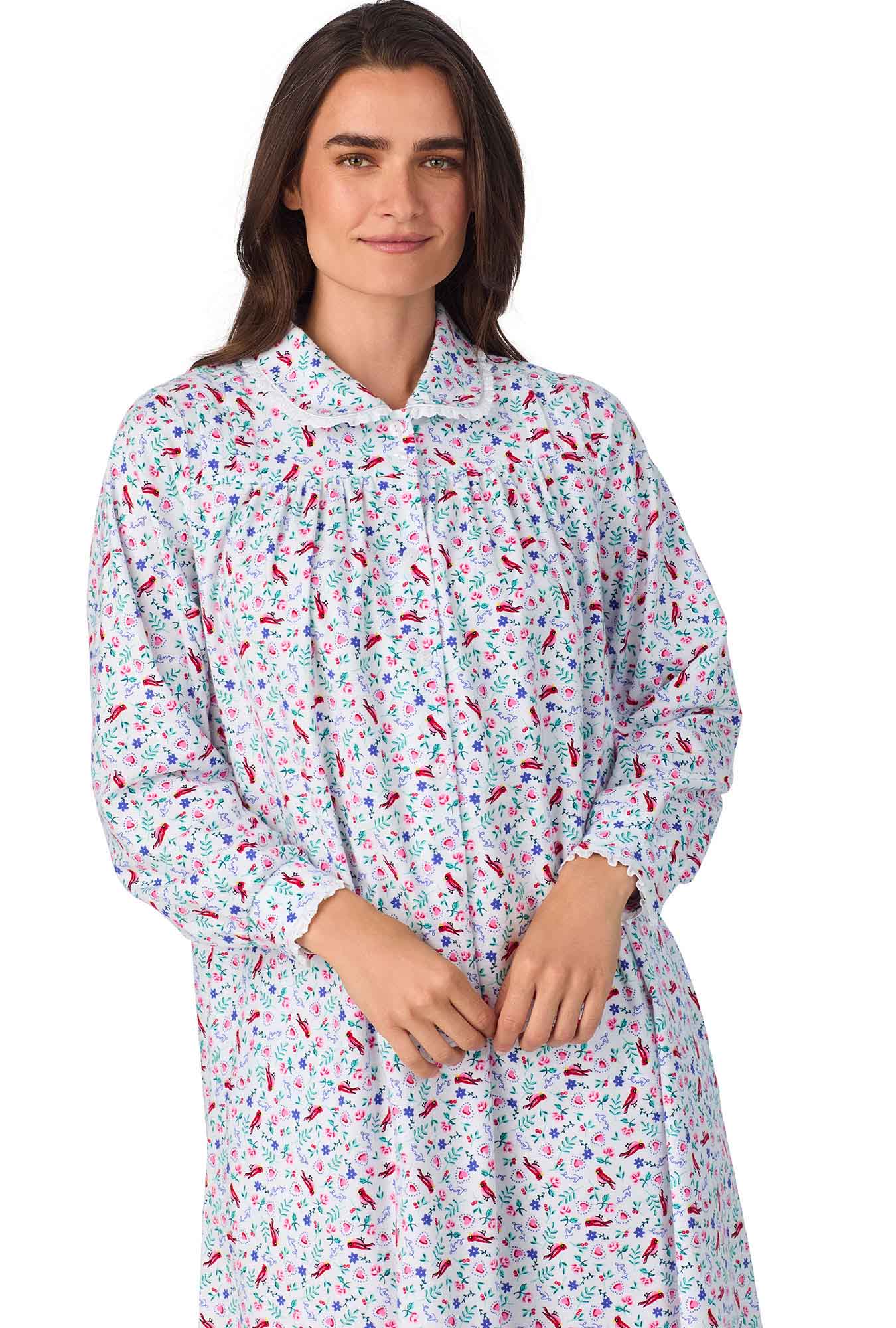 Lanz of Salzburg Women's New Cardinal Peter Pan Flannel Gown