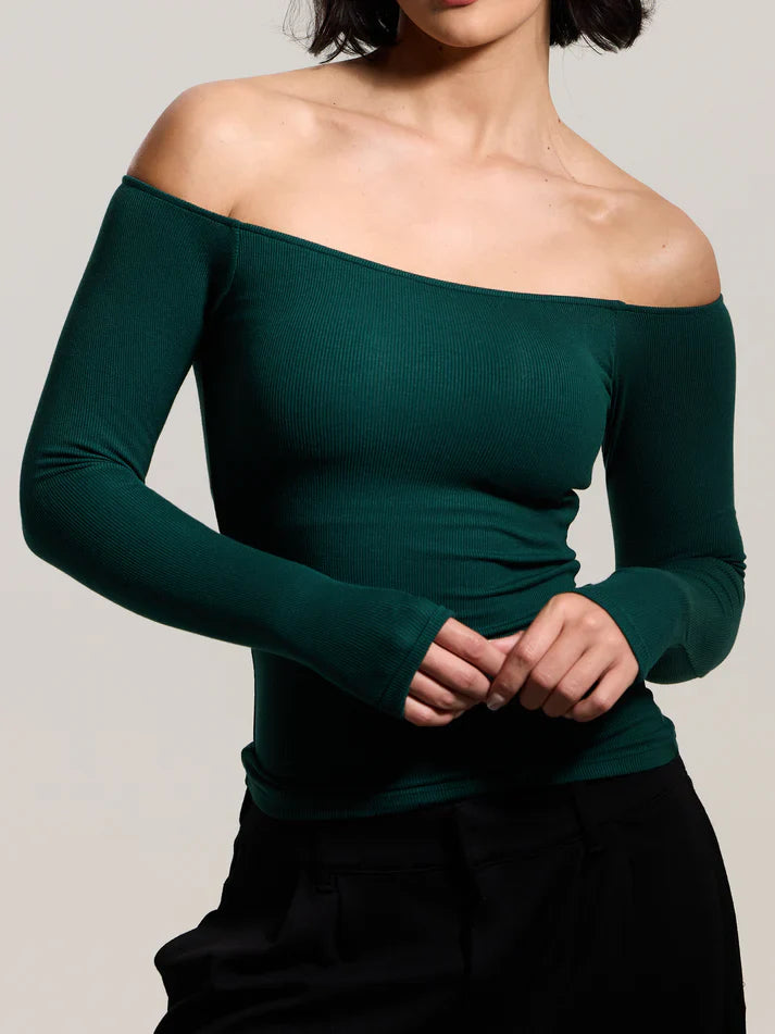 Klassy Ribbed Off The Shoulder Brami