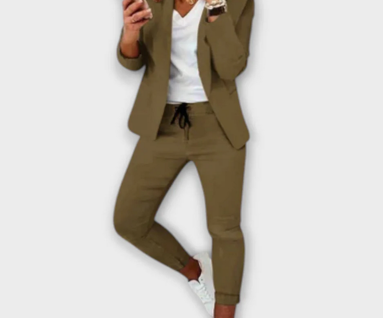Nabalu Women’s Tailored Blazer Suit Set – Structured Fit Two Piece Set