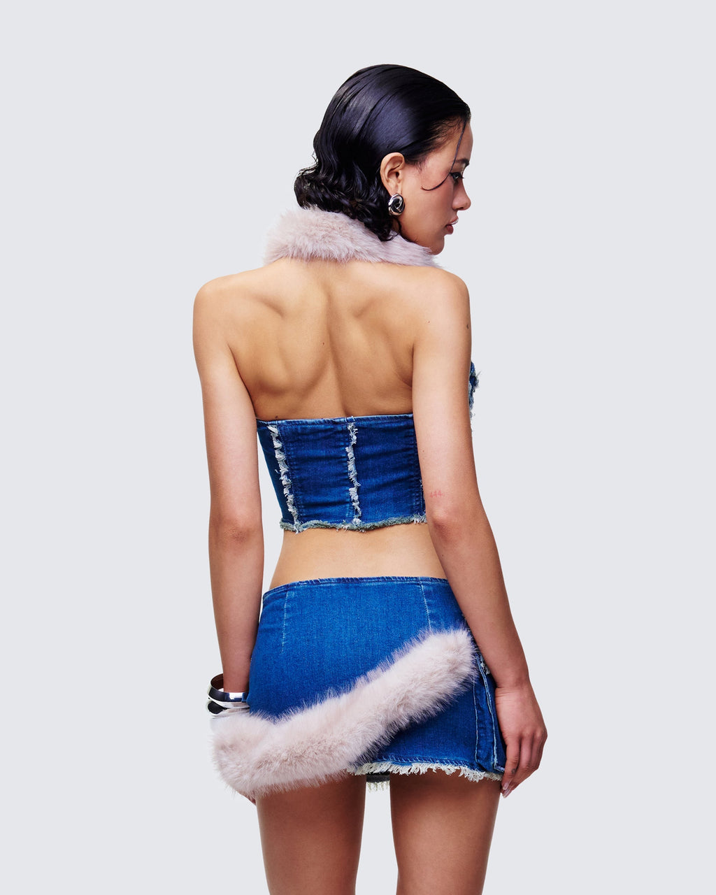 Finesse Sophelle Distressed Acid Wash Denim Corset