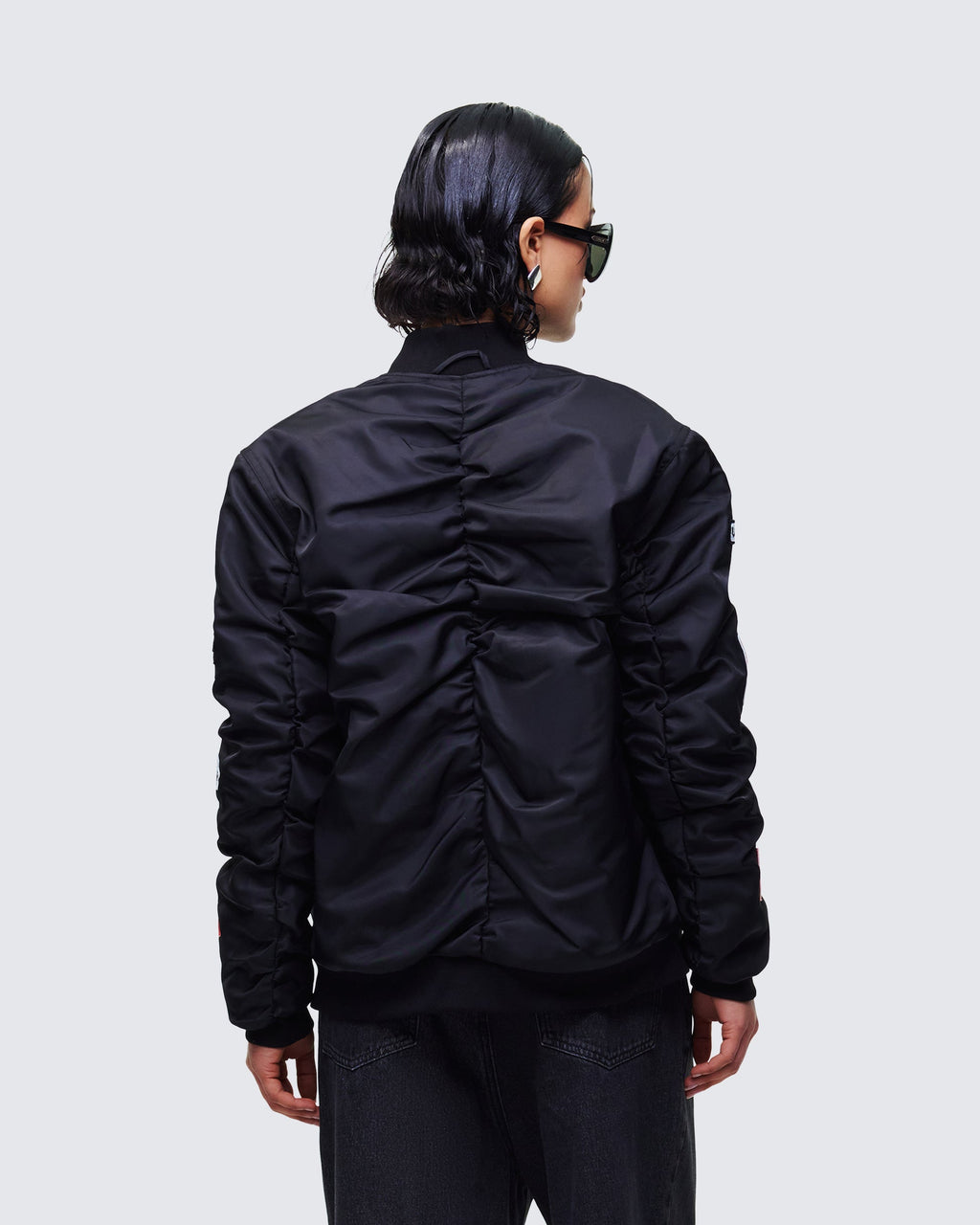 Finesse Becky Black Multi Patch Bomber