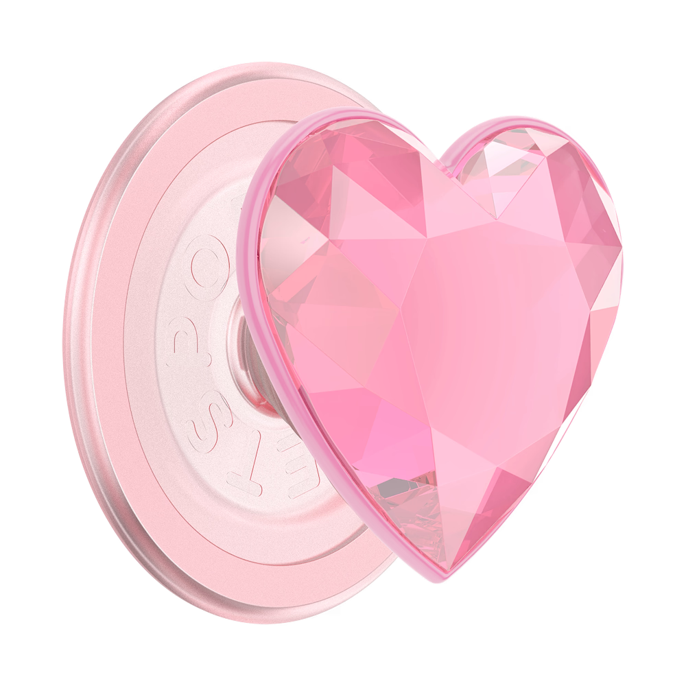 PopSockets Crystal Heart Black Glitter - MagSafe PopGrip