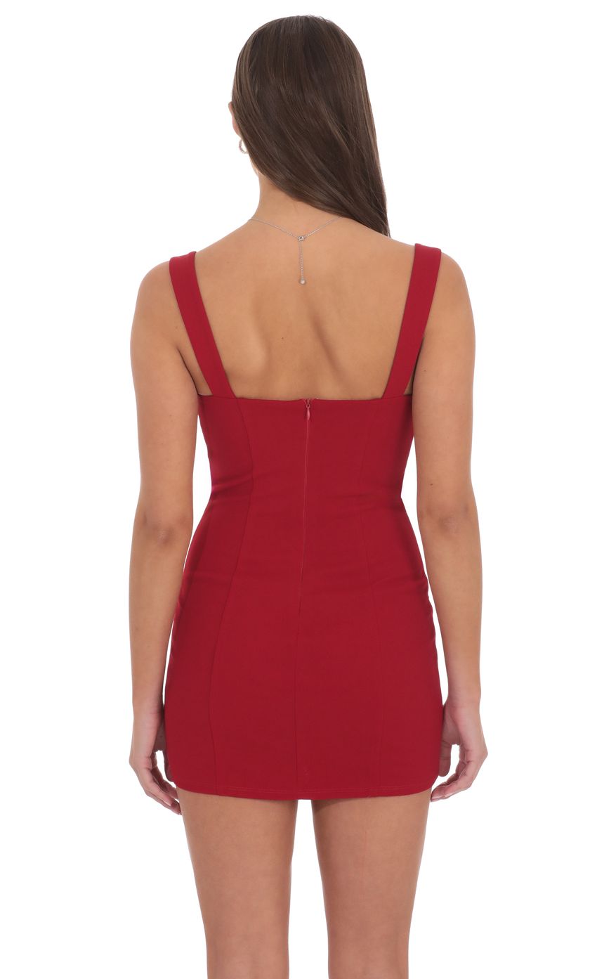 Lucy In The Sky Lace Bust Bodycon Dress in Red
