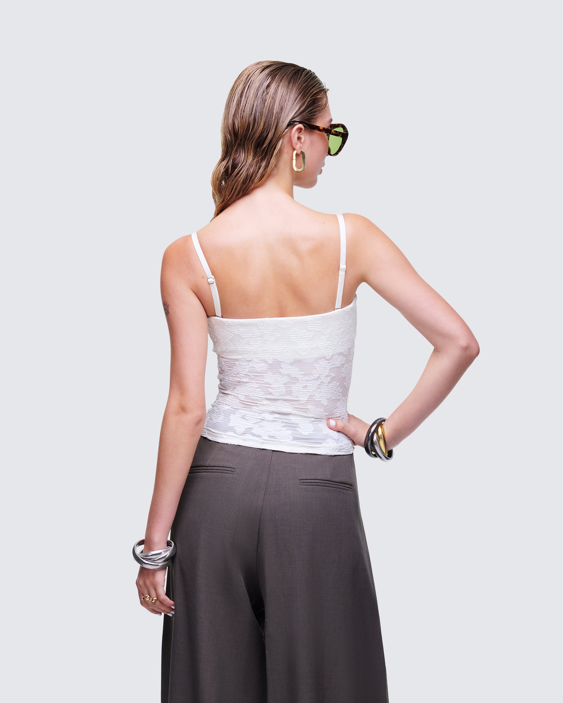 Finesse Sybil White Detachable Cami Top