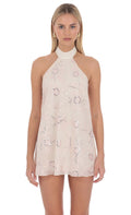 Lucy In The Sky Auralisse Embellished Halter Mini Dress
