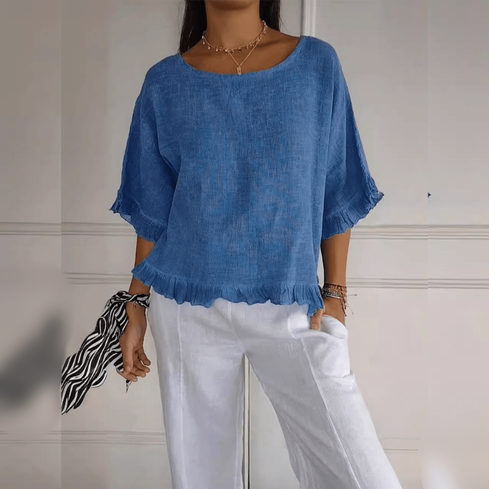 Nabalu Orlena | Women’s Ruffle Hem Relaxed Blouse