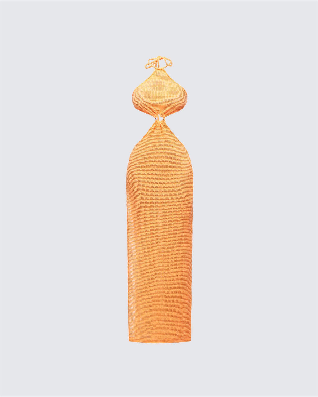Finesse Tovi Orange Open Knit Maxi Dress