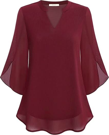 Nabalu Arielle | Women’s V-Neck Flutter Sleeve Relaxed Blouse