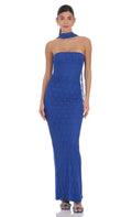 Lucy In The Sky Scarf Lace Maxi Dress in Royal Blue