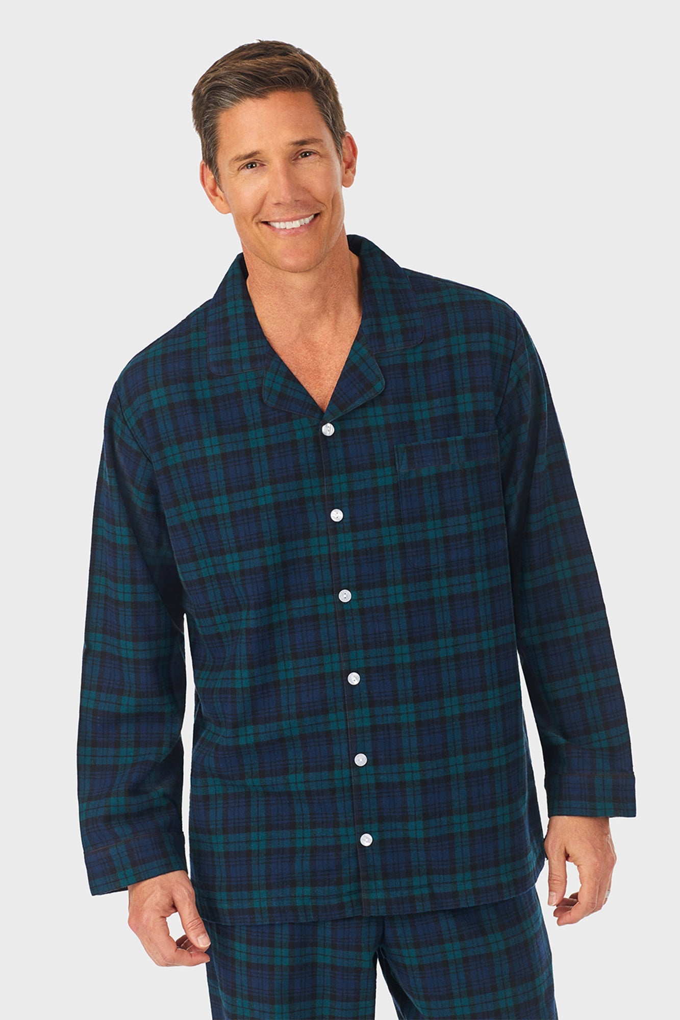 Lanz of Salzburg Men's Black Watch Flannel Pajama