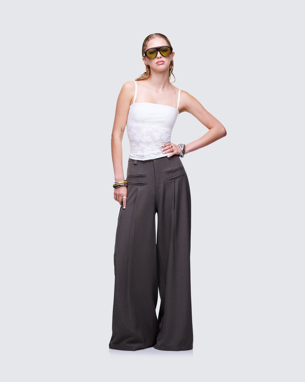 Finesse Sybil White Detachable Cami Top