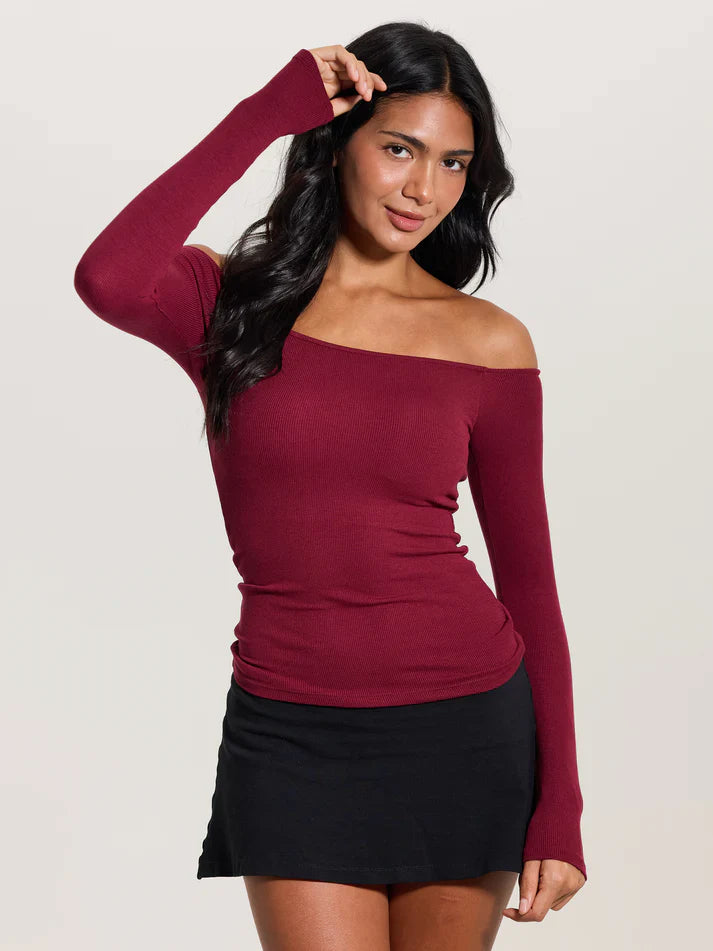 Klassy Ribbed Off The Shoulder Brami