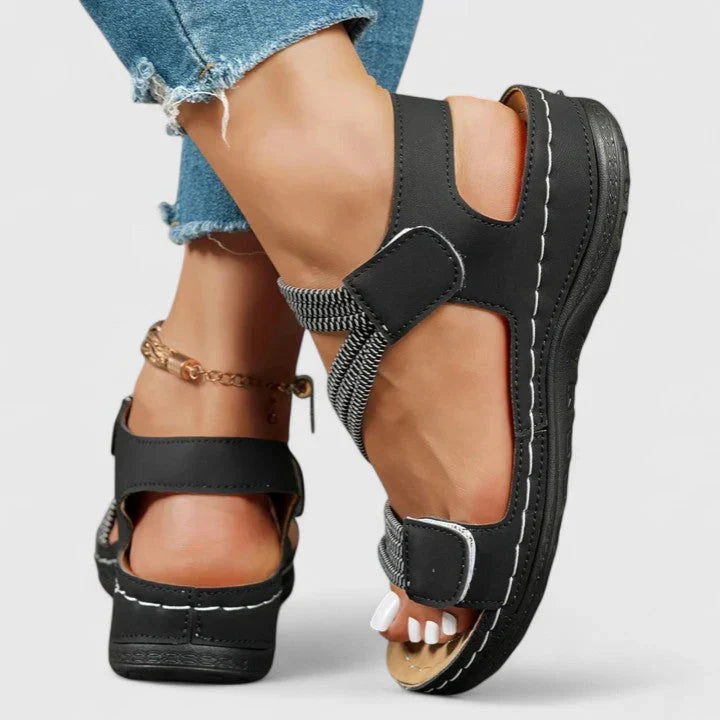 Nabalu Women’s Orthopedic Sandals with Crisscross Straps