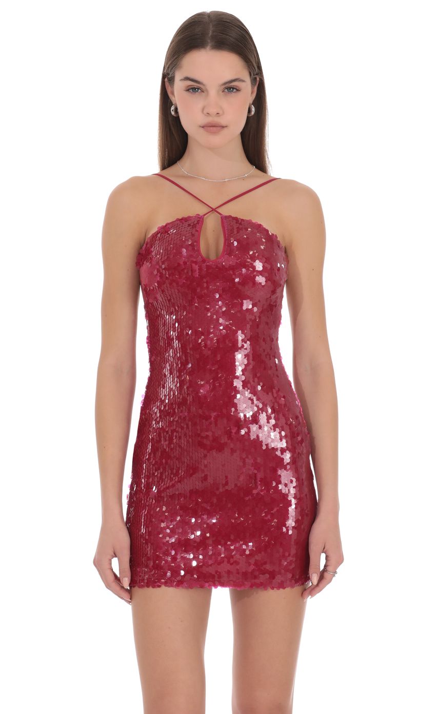 Lucy In The Sky Scarlet Sequin Mini Dress
