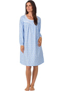 Lanz of Salzburg Women's Blue Nordic Tyrolean Waltz Flannel Gown