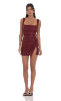 Lucy In The Sky Sequin Bodycon Dress in Red