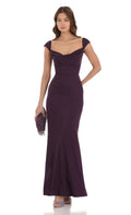 Lucy In The Sky Strappy Cowl Neck Maxi Dress in Purple