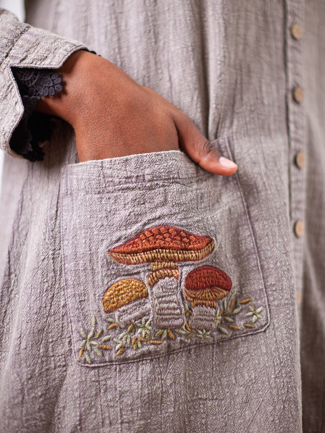 April Cornell Forager Sunwashed Smock - Grey