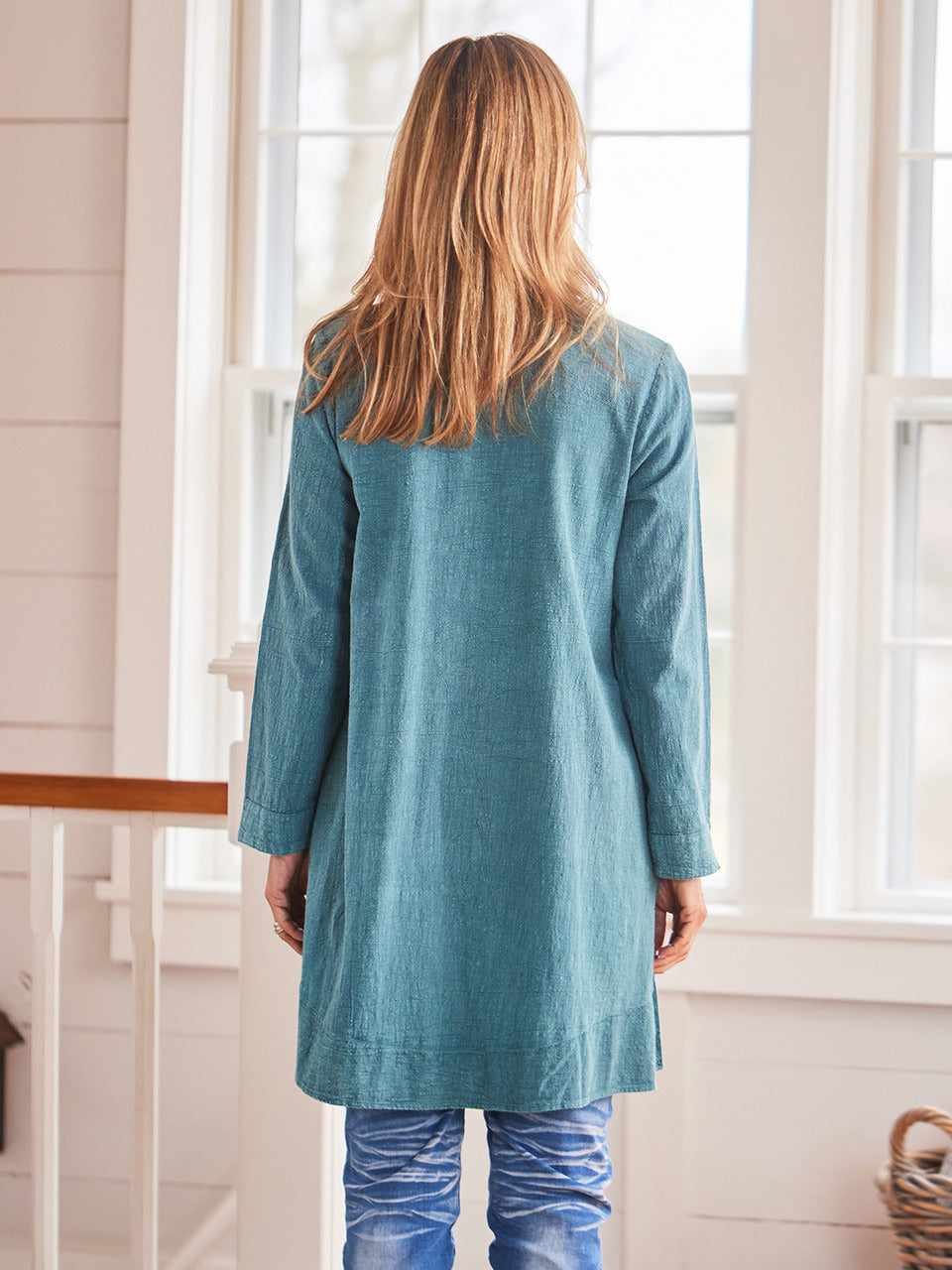 April Cornell Forager Sunwashed Smock - Smoke Blue