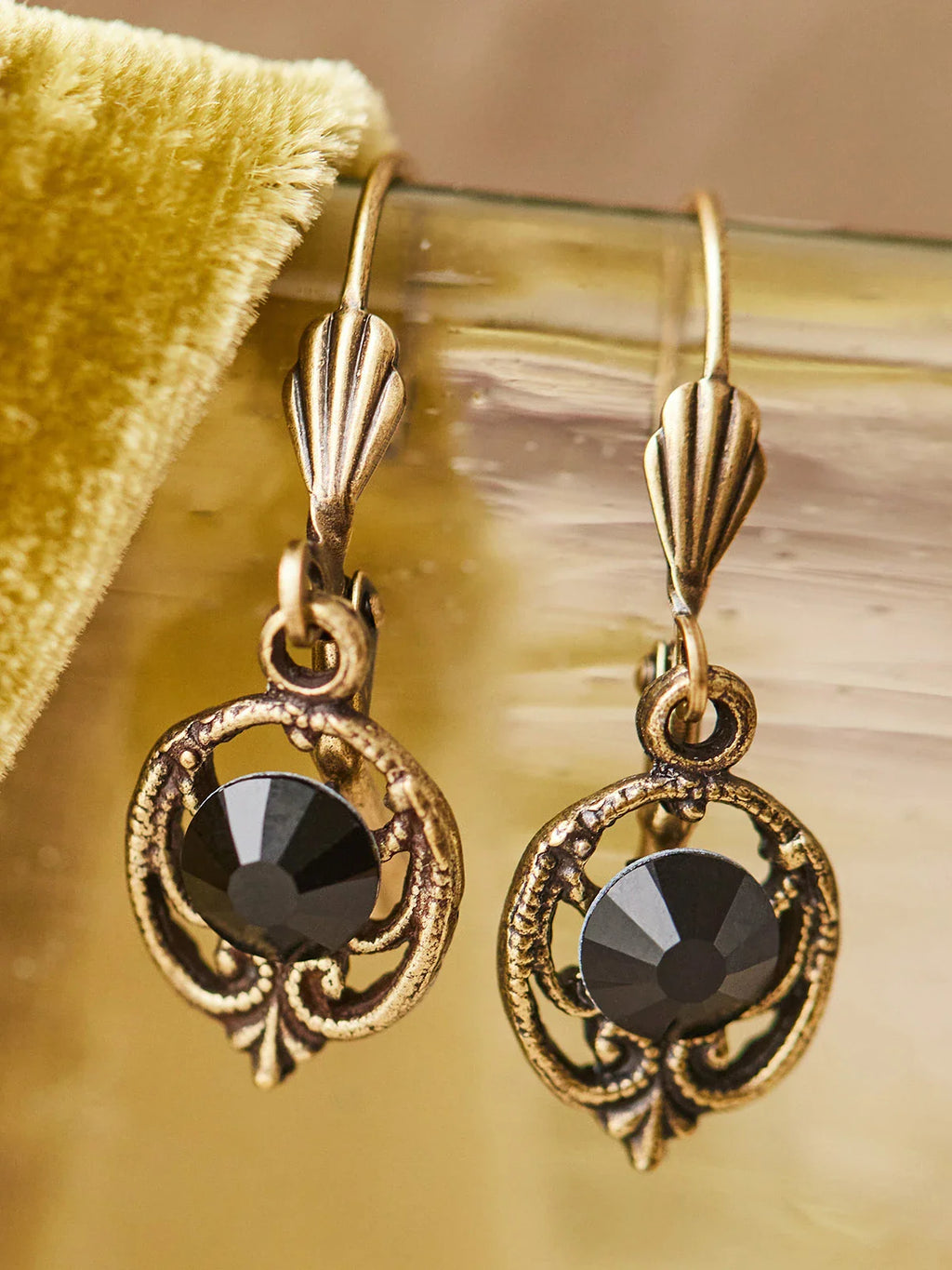 April Cornell Midnight Drop Crystal Earrings
