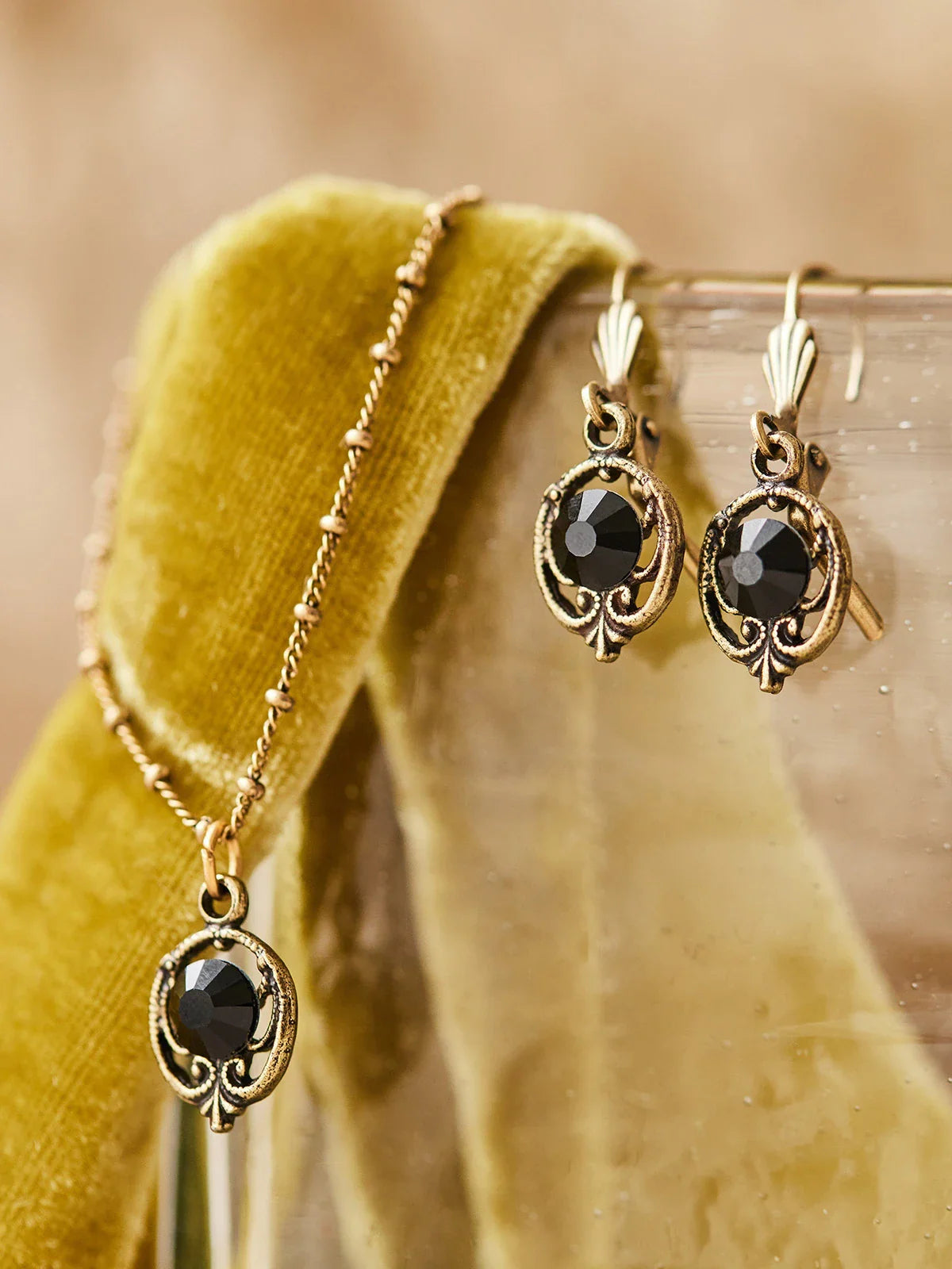 April Cornell Midnight Drop Crystal Earrings