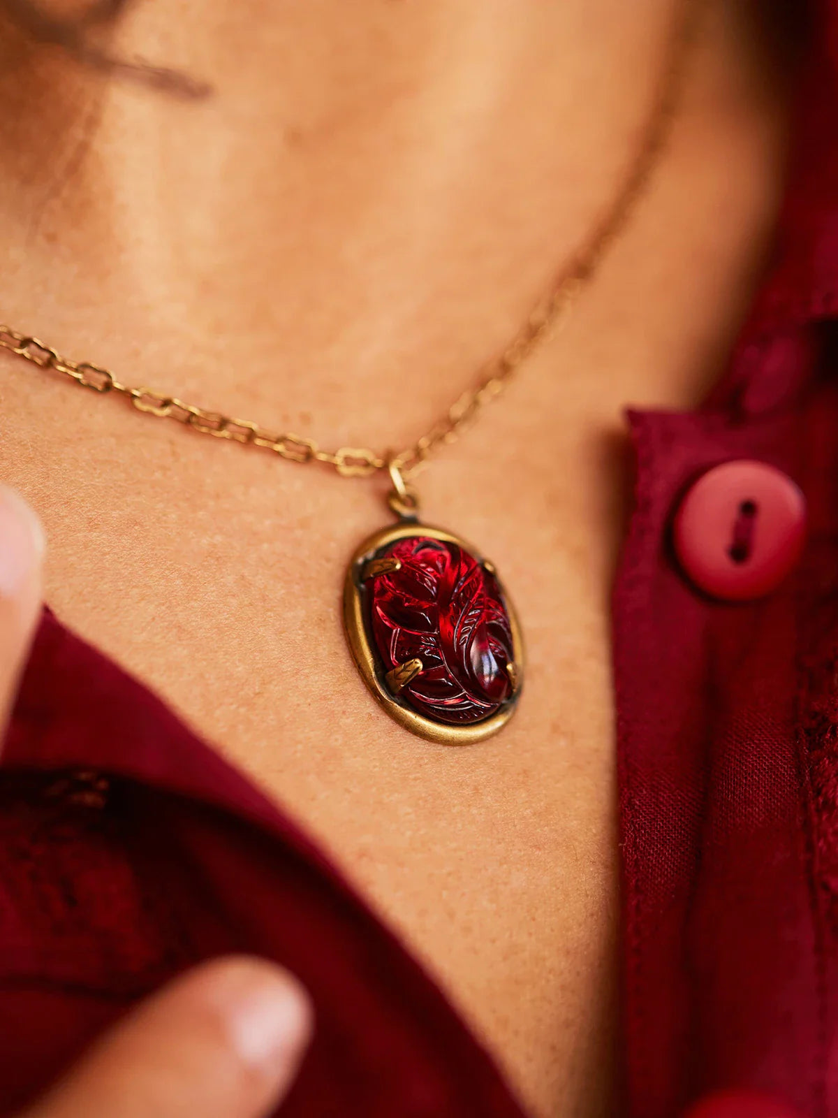 April Cornell Holly Berry Necklace