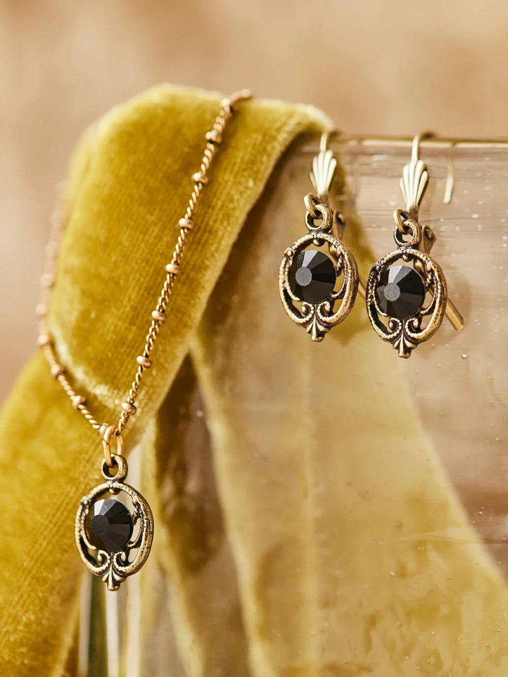 April Cornell Midnight Drop Crystal Necklace