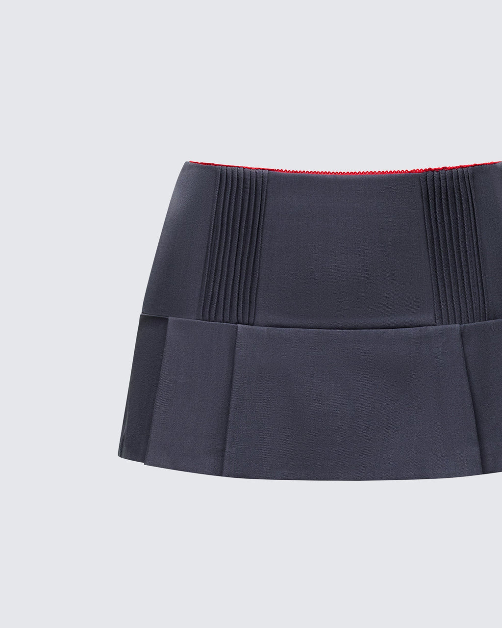 Finesse Aisla Grey Tailored Pleated Mini Skirt