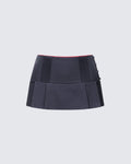 Finesse Aisla Grey Tailored Pleated Mini Skirt
