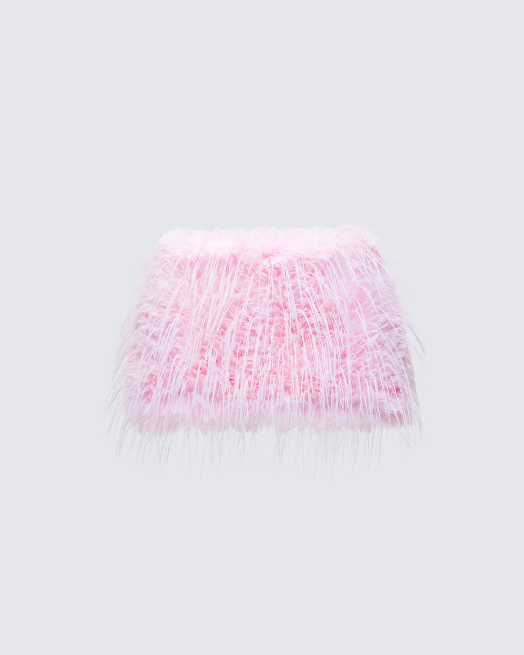 Finesse Amal Pink Feathered Mini Skirt