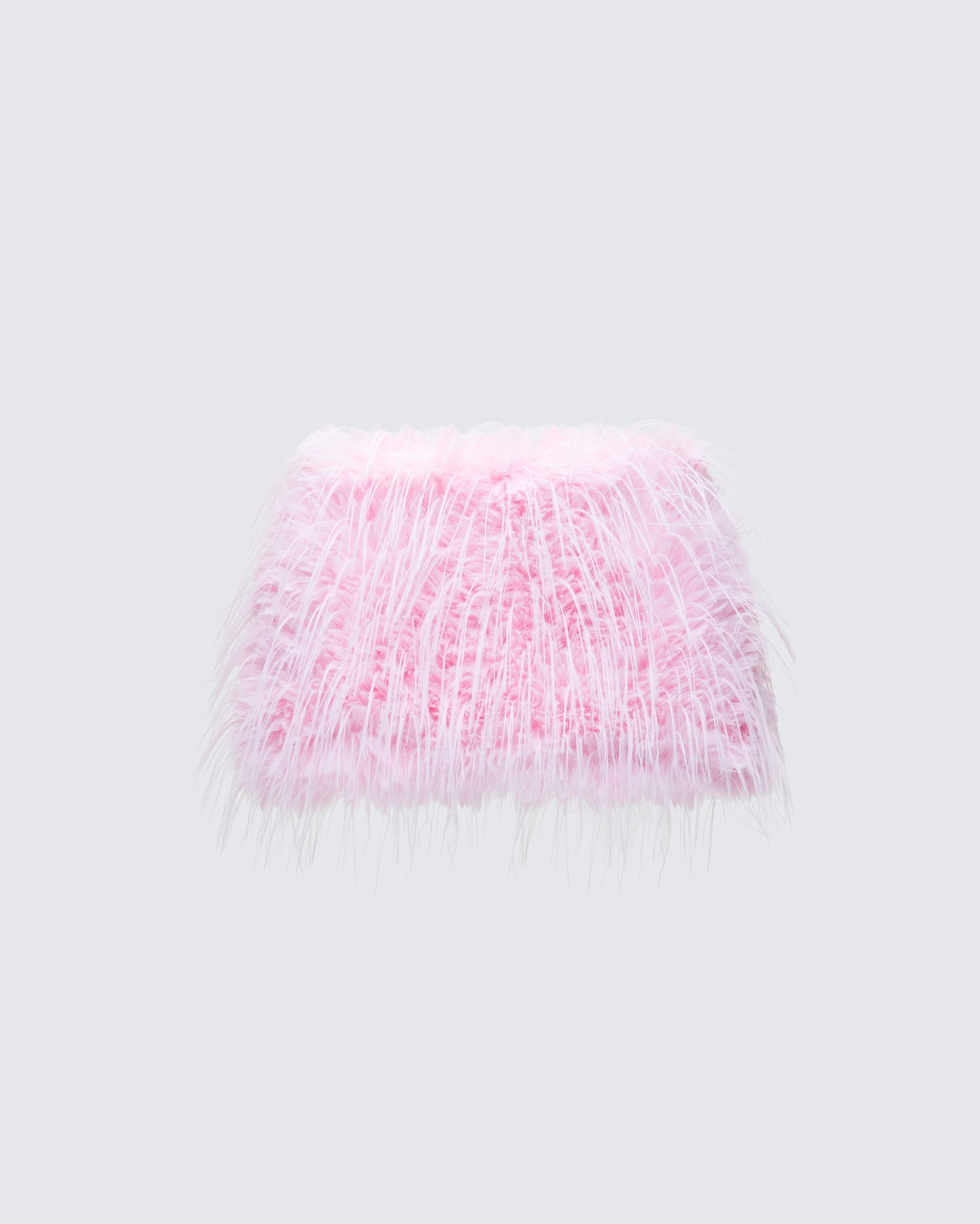 Finesse Amal Pink Feathered Mini Skirt