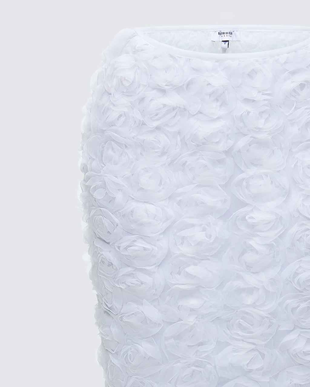 Finesse Ambrose White 3D Flower Maxi Skirt