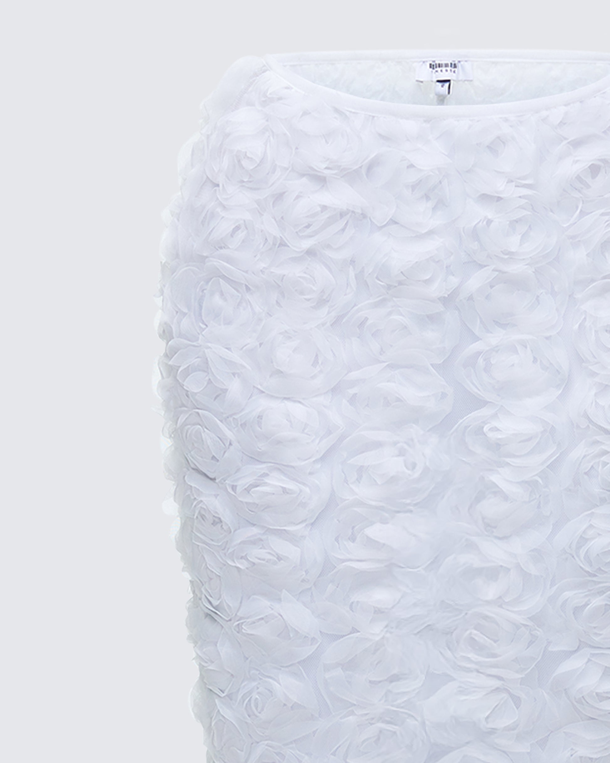 Finesse Ambrose White 3D Flower Maxi Skirt