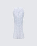 Finesse Ambrose White 3D Flower Maxi Skirt