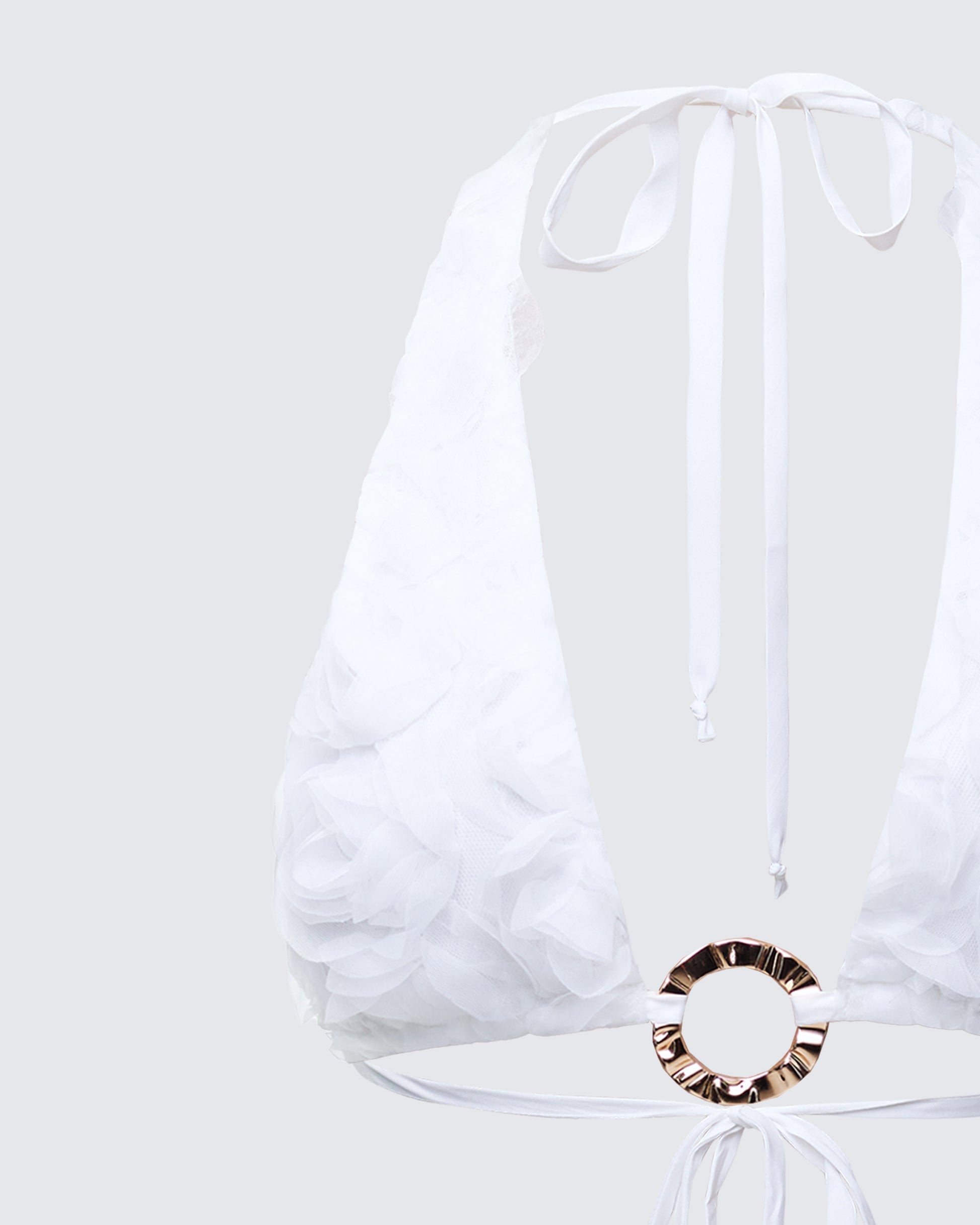 Finesse Ambrose White Flower Triangle Bra Top