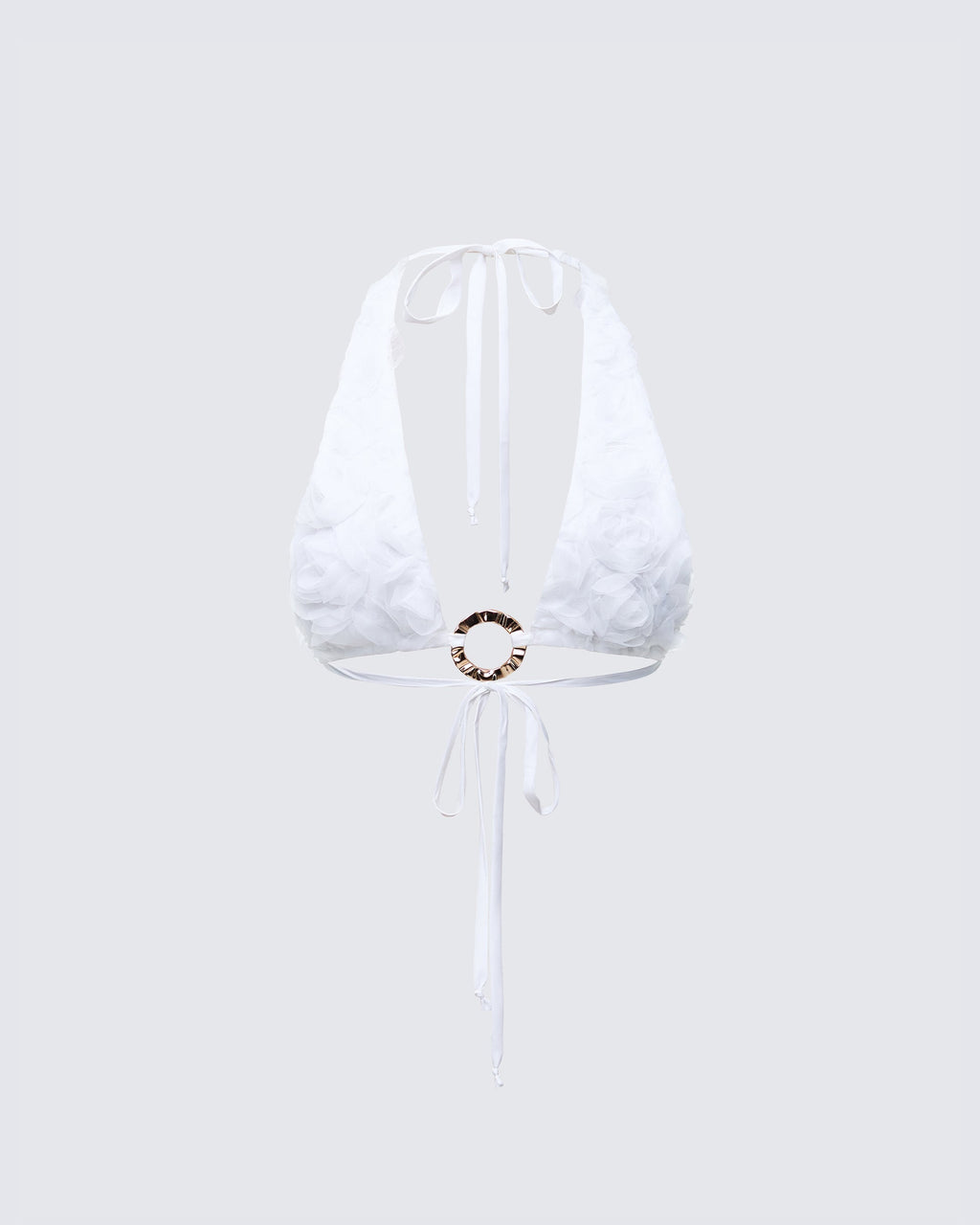 Finesse Ambrose White Flower Triangle Bra Top