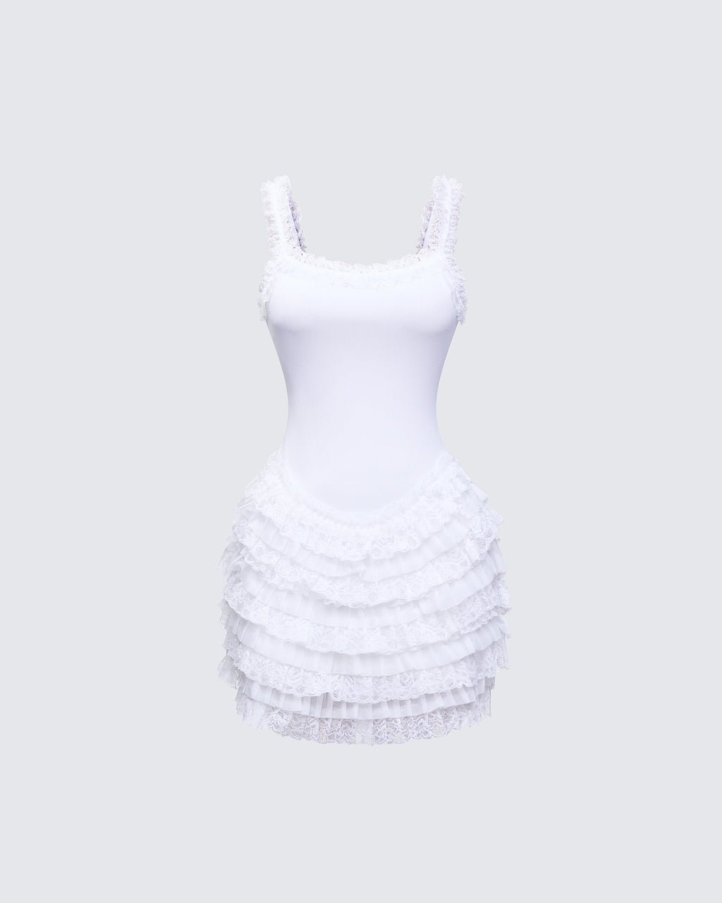 Finesse Amira Ribbed Ruffle Mini Dress