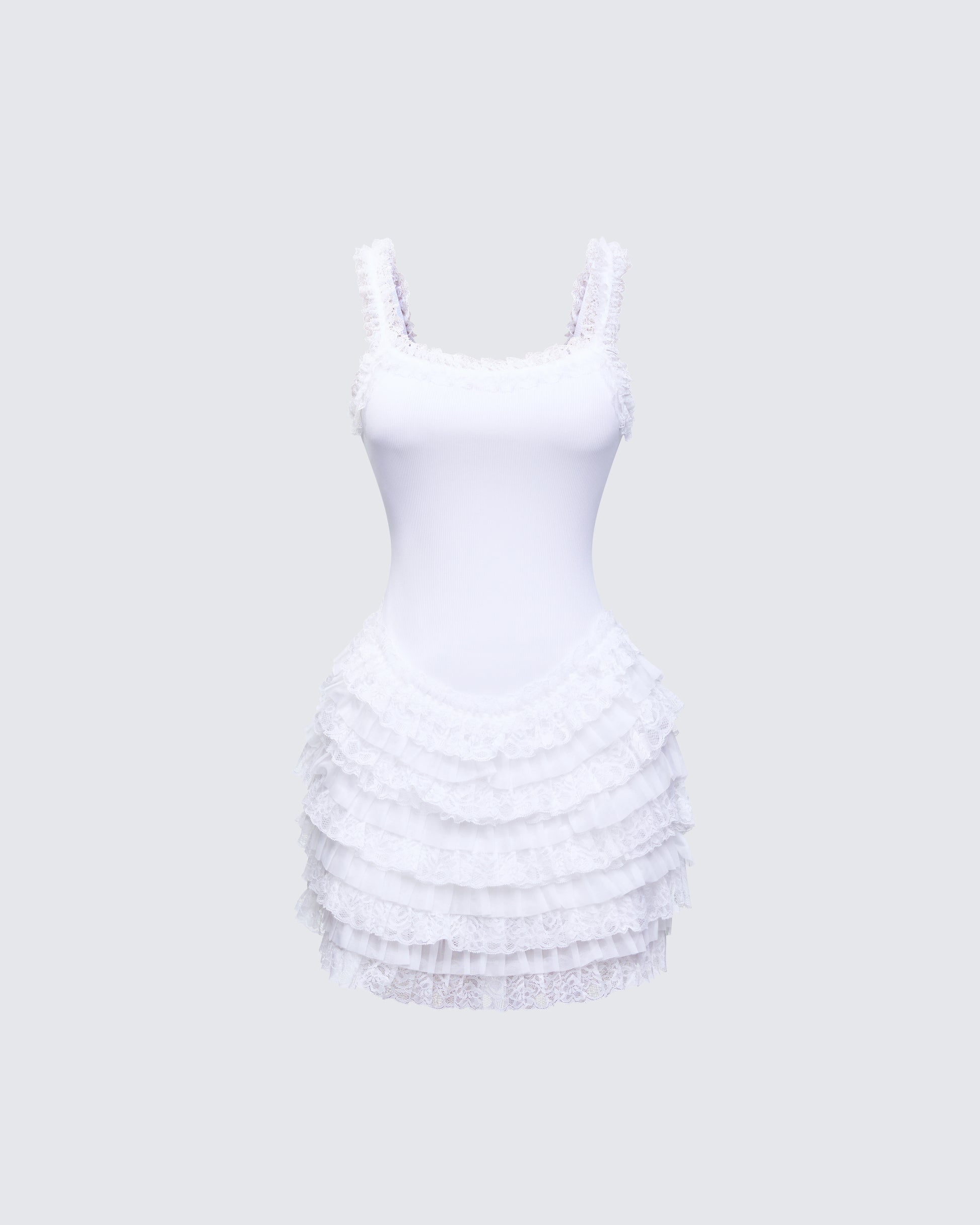 Finesse Amira Ribbed Ruffle Mini Dress