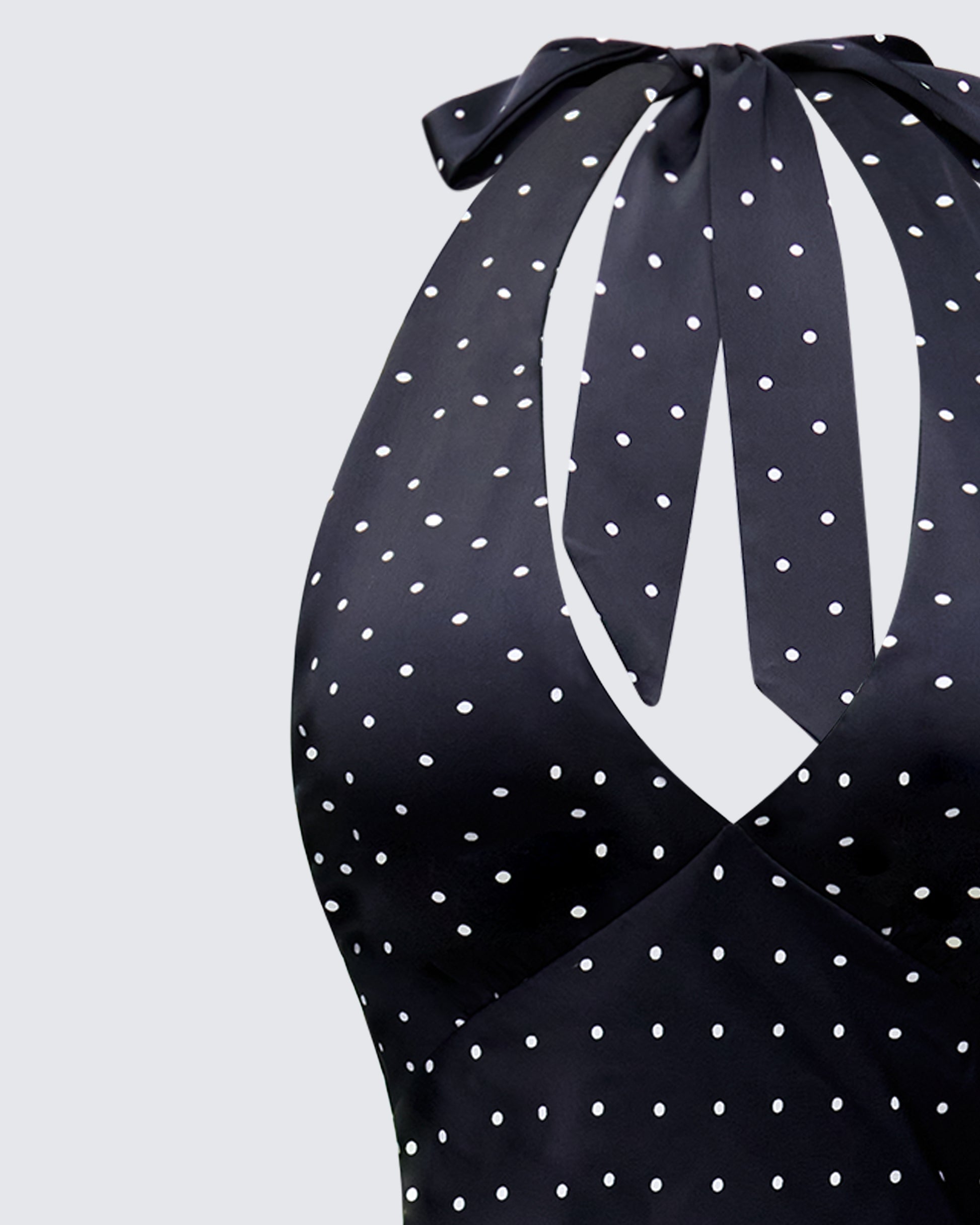 Finesse Anka Black Pin Spot Midi Dress