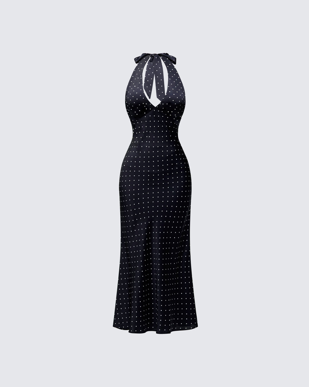 Finesse Anka Black Pin Spot Midi Dress